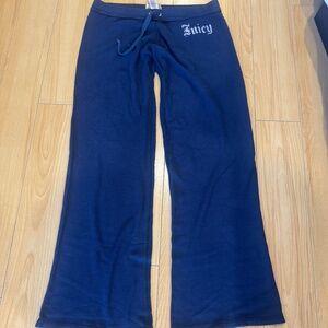 JUICY COUTURE Pre Owned Y2K Low Rise Waffle Knit Sweatpants Sweats Navy Blue M